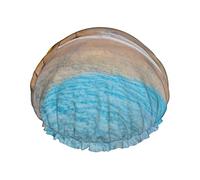 Gorro de ducha con estampado de pintura de playa, gorro de baño impermeable reutilizable, gorro de ducha para mujeres y hombres, gorros de baño para el cabello