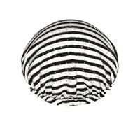 Gorro de ducha con estampado de rayas de tinta elegante y lunares dorados, suave, ligero, gorro de ducha para mujer, ecológico, transpirable