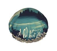 Gorro de ducha con estampado "Not All Who Wander Are Lost" para mujer, gorro de baño reutilizable, gorro de ducha transpirable, gorro de ducha ajustable