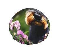 Gorro de ducha con estampado Schnauzer para mujer, ligero, reutilizable, suave, impermeable, a prueba de fugas.