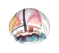 Gorro de ducha con gorro de baño elástico reutilizable para mujer Gorro de pelo impermeable suave de doble capa Citas Deja que tus sueños zarpen Gorros de ducha para pelos largos, cortos y rizados