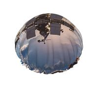 Gorro de ducha con imagen de la estación espacial internacional para mujeres y hombres, gorro de ducha reutilizable de doble capa, impermeable, gorro de baño con banda elástica para todos los peinados