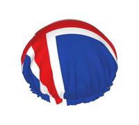Gorro de ducha con la bandera de Islandia, impermeable, para cabello largo, antideslizante, bonito gorro de ducha