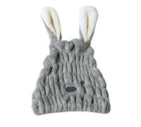 Gorro de ducha con lazo for Spa for mujer, turbante pelo microfibra transpirable, secado rápido toalla, sombreros for para Mujer Hombre(Gray)