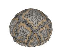Gorro de ducha con patrón frontal de lago para mujeres y niñas, reutilizable, impermeable, para todo el cabello