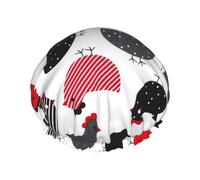 Gorro de ducha creativo con estampado de pollo, elástico y reutilizable para cabello largo, gorro de ducha impermeable grande, para mujeres, hombres, niños