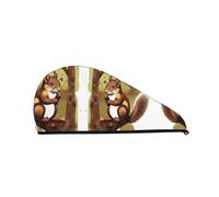 Gorro de ducha de ardilla que come nueces: buen rendimiento de absorción de agua y es adecuado para hadas con todo tipo de tipos de cabello