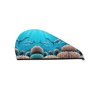 Gorro de ducha de ballenas de mar profundo: buen rendimiento de absorción de agua y es adecuado para hadas con todo tipo de tipos de cabello