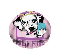 Gorro de ducha de baño impermeable doble Cachorro dálmata Teléfono inteligente Selfie Perro Moda Dibujos animados lindos Reutilizable Gorro de ducha de moda para mujeres Belleza, BathHair Spa, Home