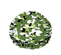 Gorro de ducha de baño impermeable doble Camuflaje verde Color Art Dot Line Curve Gorro de ducha de moda reutilizable para mujeres Belleza, BathHair Spa, Home Hotel Travel Use