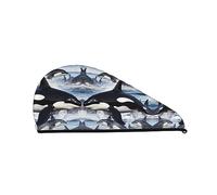 Gorro de ducha de baño Killer Whale para mujer, gorro de pelo seco de terciopelo coral, toallas absorbentes de secado rápido