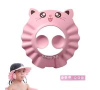Gorro de Ducha de Bebé Para，Gorro ducha niños，Visera baño niños，Suave Ajustable con Protección para los oídos Gorro de ducha，Evita que los ojos se llenen de Agua y Champú Protege para el (Rosado)