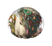 Gorro de ducha de cactus mexicano para mujer, reutilizable, impermeable, de doble capa, grande, lavable, con banda elástica, para el pelo, trenzas, para hombre