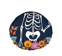 Gorro De Ducha De Calavera,Día De Los Muertos Mexicano Con Sombrero Sombrero Y Marco Floral Gorros De Baño De Doble Capa Impermeables Perfectos Para Todos Los Largos Y Grosores De Cabello