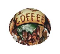 Gorro de ducha de doble banda elástica impermeable con orejas con volantes, para cocina, a prueba de aceite, se puede reutilizar