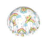 Gorro de ducha de doble capa con diseño de aguacate y cielo estrellado, reutilizable, impermeable, gorro de ducha grande para mujer, gorro de ducha con forro de Peva y cuerda elástica