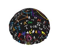 Gorro de ducha de doble capa con estampado de fórmula matemática, gorros de ducha para mujeres y hombres, gorros de ducha para uso doméstico