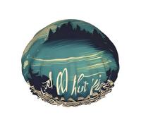 Gorro de ducha de doble capa con impresión "Not All Who Wander Are Lost", reutilizable, ligero y suave, para mujer