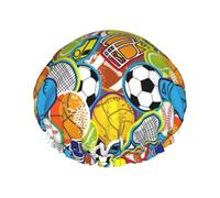 Gorro de ducha de doble capa, reutilizable, impermeable, gorro de ducha grande para mujer, gorro de ducha para ducha con forro de Peva y cuerda elástica