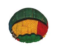 Gorro de ducha de estilo africano con estampado de retazos para mujer, ligero, reutilizable, suave, impermeable, a prueba de fugas.