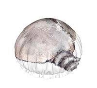 Gorro de ducha de mapache animal Pintura de acuarela Dibujos animados Lindo Encantador Adorable Vida salvaje Gorros de ducha grandes Reutilizable Doble capa Gorro de ducha para el cabello Gorro de b