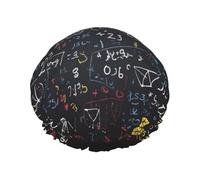 Gorro de ducha de matemáticas y física, para mujeres y hombres, grande, reutilizable, doble capa, impermeable, con banda elástica, para todos los peinados, apto para viajes