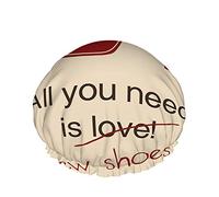 Gorro De Ducha De Tacón Alto,Funny Women Love Poster Todo Lo Que Necesitas Son Zapatos Nuevos Gorros De Baño Impermeables De Doble Capa Perfectos Para Todas Las Longitudes Y Grosores De Cabello