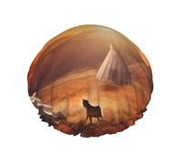 Gorro de ducha de tribus nativas americanas para mujer, reutilizable, impermeable, de doble capa, grande, lavable, con banda elástica, para el pelo, trenzas, para hombre