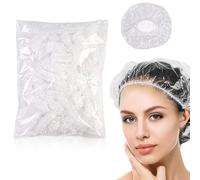 Gorro de ducha desechable, 100 piezas El plastico Gorros de ducha Grande Elástico Bañera Gorra Impermeable Bañera Gorro de ducha