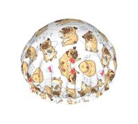 Gorro de ducha divertido para hombre, para mujer, reutilizable, impermeable, largo, grueso, cuidado del cabello, corto, baño para niños