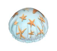 Gorro de ducha doble con estampado marítimo de verano en 3D, gorro de ducha para baño, gorro de ducha para hombre y mujer, para uso doméstico y en salón