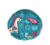 Gorro de ducha duradero, gorro de baño de animales fantásticos, poliéster repelente al agua elástico reutilizable para hombres y mujeres