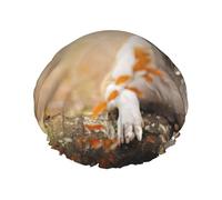 Gorro de ducha elástico de doble capa con estampado de American Staffordshire Terrier, impermeable y reutilizable.