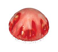 Gorro de ducha elástico impermeable de doble capa con forma de rodaja de tomate, gorro de baño reutilizable.