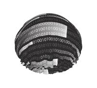 Gorro de ducha elástico impermeable de doble capa negro con código de programador, gorro de baño reutilizable.