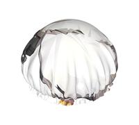 Gorro de ducha estampado de pingüino para hombre y mujer, reutilizable, doble capa, impermeable, duradero, transpirable