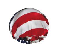Gorro de ducha estampado Elegantly American Flag1, suave, ligero, gorro de ducha para mujer, ecológico, transpirable