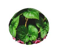 Gorro de ducha floral de hiedra rosa con hojas con una doble capa, mantiene tu cabello bien ya sea que los uses mientras te duchas o te bañas.