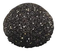 Gorro de ducha,Gorro de baño impermeable doble con purpurina dorada, puntos dorados negros,Gorro de ducha elástico reutilizable,Gorros de baño Gorro de noche