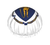 Gorro de ducha grande impermeable con estampado de bandera del estado de Massachusetts para mujer, pelo largo, lavable, banda elástica