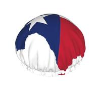 Gorro de ducha grande impreso con mapa de la bandera del estado de Texas, protector de pelo de doble capa para cuidado facial, envoltura reutilizable para el cabello