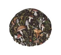 Gorro de ducha grande reutilizable e impermeable, gorro de ducha de doble capa para mujer, gorro de ducha para ducha con forro de Peva y cuerda elástica