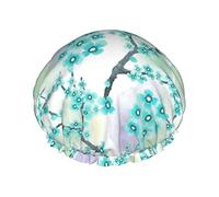 Gorro de ducha impermeable Blooming Sakura, gorro de baño elástico para el cabello, gorros de baño para el cabello con protección del medio ambiente, gorro de ducha de baño doble impermeable