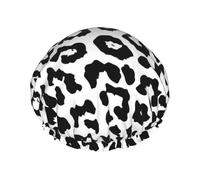 Gorro de ducha impermeable con banda elástica, gorro de ducha reutilizable de doble capa para mujer,Animales con estampado de leopardo Las artes