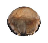 Gorro de ducha impermeable con banda elástica, gorro de ducha reutilizable de doble capa para mujer,Cachorro de perro Pomerania lindo