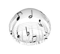 Gorro de ducha impermeable con banda elástica, gorro de ducha reutilizable de doble capa para mujer,Clave de sol Notas musicales Partitura Símbolo Sol Abstracto