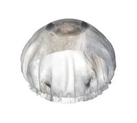 Gorro de ducha impermeable con banda elástica, gorro de ducha reutilizable de doble capa para mujer,Caballo de Camarga