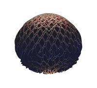 Gorro de ducha impermeable con banda elástica, gorro de ducha reutilizable de doble capa para mujer,Geometría Sagrada