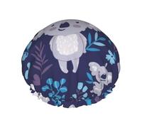 Gorro de ducha impermeable con banda elástica, gorro de ducha reutilizable de doble capa para mujer,Lindos koalas, animales australianos