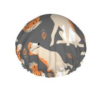 Gorro de ducha impermeable con banda elástica, gorro de ducha reutilizable de doble capa para mujer,Lindo sabueso afgano